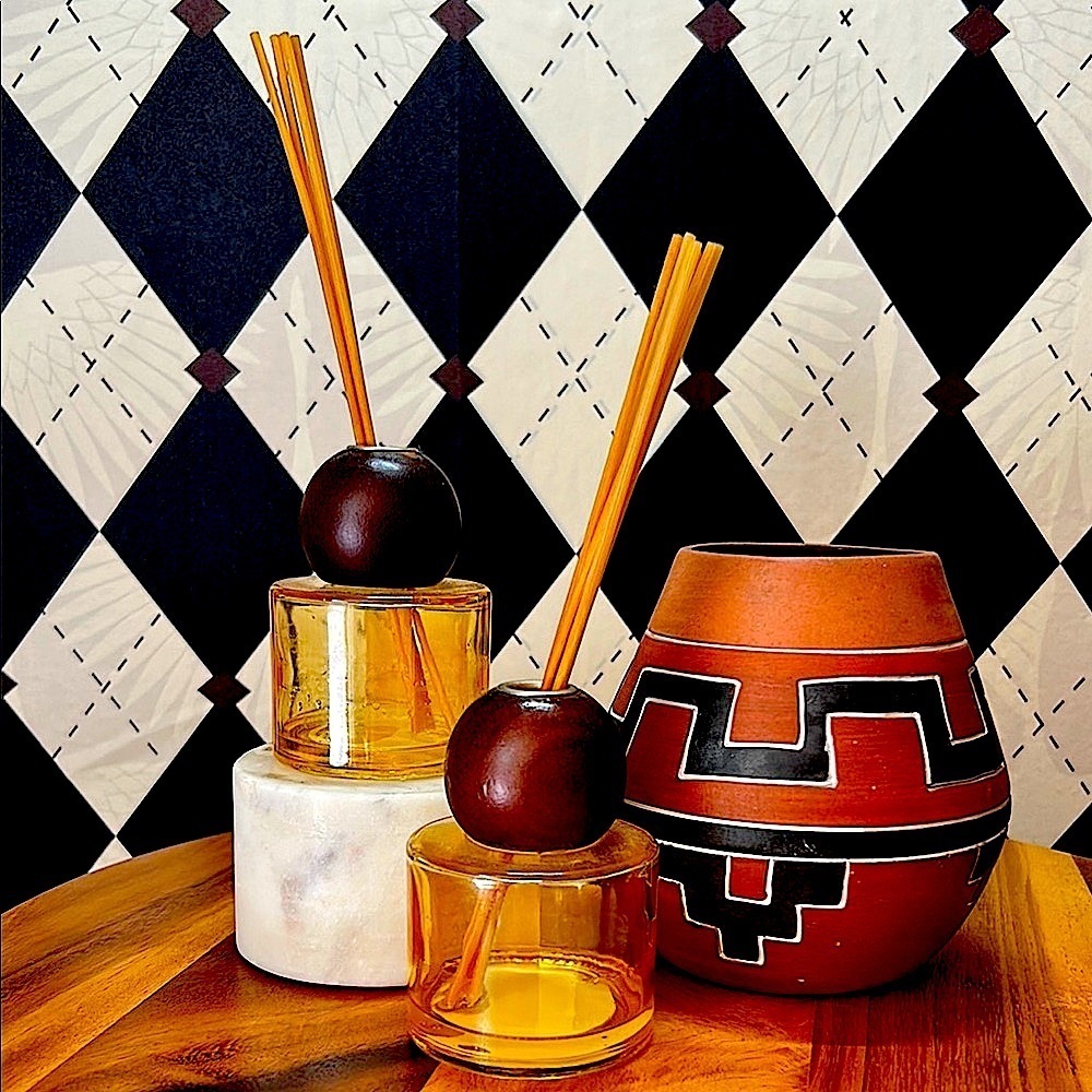 Vintage Redware Folk Pottery Vase Hand-Painted Geometric Tribal Design Primitive - Picture 4 of 8